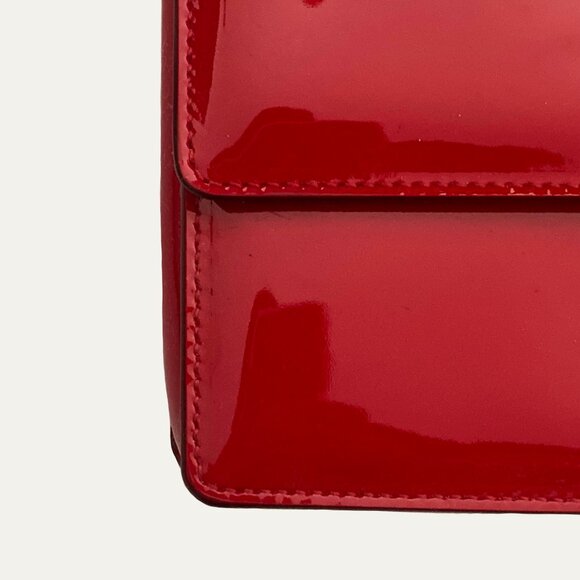 Salvatore Ferragamo Ginny Vara Bow Red Patent Leather Bag - Picture 8 of 11